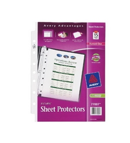 Avery Heavyweight Sheet Protectors, 5.5 x 8.5 Inches, Pack of 15 (77007)