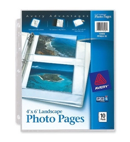 Avery Horizontal Photo Pages, Acid Free, 4 x 6 Inches, Pack of 10 (13406)