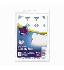 Avery Mailing Seals, Clear, Permanent, 480 per Pack (05248)