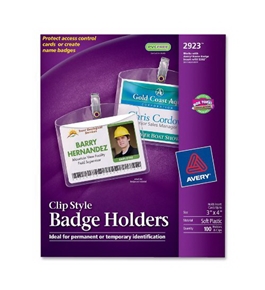 Avery Photo ID Badge Holders, 3 x 4 Inches, Box of 100 (2923)