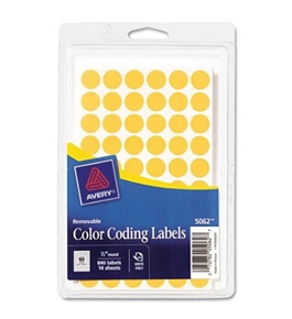 Avery Removable Color Coding Labels, 0.5 Inch, Round, Neon Orange, Pack of 840 (5062)