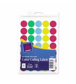 Avery See-Through Removable Color Dots, 0.75-Inch Diameter, Assorted Colors, 1015 per Pack (05473)