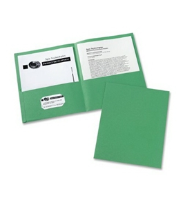 Avery Two-Pocket Portfolios, Embossed Paper, 30-Sheet Capacity, Green, Box of 25 (47987)