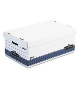 Bankers Box 0070205 Stor/file storage file, lift-off lid, legal size, white/blue, 4/ct