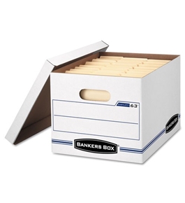 Bankers Box EasyLift Storage Box Letter/Letter Lift-Off Lid White/Blue