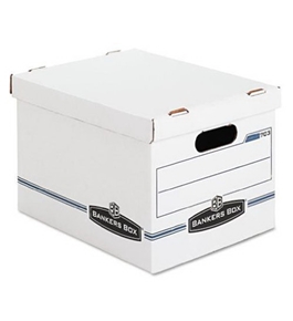 Bankers Box Stor/File Storage Box with Lift-Off Lid, Letter/Legal, 12 x 10 x 15 Inches, White, 4 Pack