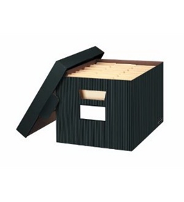 Bankers Box Store/file Decorative Storage Boxes, Letter/legal, 10 x 12 x 15 Inches, Pinstripe, 4 Pack (0029803)