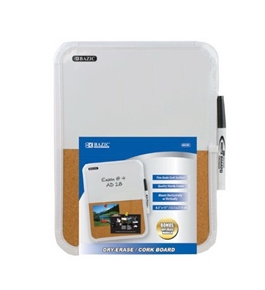 BAZIC 8.5 X 11-Inches, Dry Erase / Cork Combo Board with Marker, Case of 12 (6030-12)
