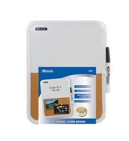 BAZIC 8.5 X 11-Inches Dry Erase / Cork Combo Board with Marker (6030)