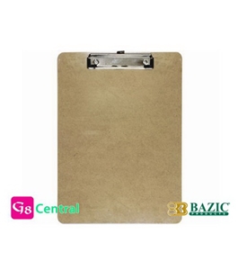 BAZIC Hardboard Clipboard with Low Profile Clip, Standard Size (PACK 24)