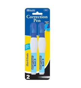 Bazic Metal Tip Correction Pen, 9 ml, 2 per Pack (Case of 24)