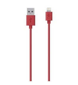 Belkin 4-Foot Lightning to USB ChargeSync Cable for iPhone 5 / 5S / 5c, iPad 4G, iPad mini, and iPod touch 7G (Red)