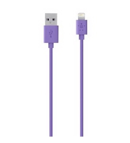 Belkin 4-Foot Lightning to USB ChargeSync Cable for iPhone 5 / 5S / 5c, iPad 4G, iPad mini, and iPod touch 7G (Purple)