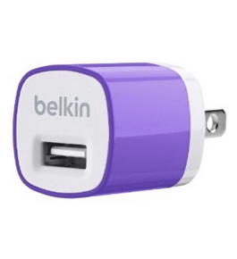 Belkin MiXiT Home and Travel Wall Charger with USB Port - 1 AMP / 5 Watt (Purple)