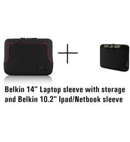 Belkin Netbook/Ipad and 14" Laptop bag Combo pack, TWO CASES