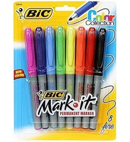 BIC Mark It Perment Marker Assorted Colors (3-Pack)
