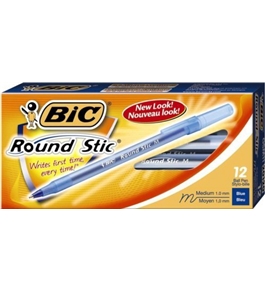 BIC Round Stic Ball Pen, Medium Point (1.0 mm), Blue, 432 Pens total (12 pens in 36 boxes)