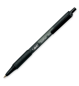 BIC Soft Feel Retractable Ballpoint Pen, Fine Point (0.8 mm), Black, 12 Pens