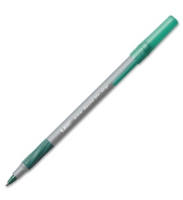 BIC Ultra Round Stic Grip Ball Point Pen, Green Ink, Medium (1.2 mm), 12 Pens (GSMG11-GREEN)