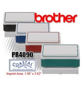 Brother PR4090B6P model PR4090 Pre-inked Stamp for use with Brother Stampcreator Pro System SC-2000,Box of 6 40X90MM, Black