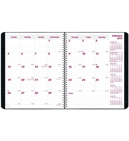Brownline 2011-2012 Monthly Planner, Academic 16 Months (Sept-Dec), Twin-Wire, Black, 11 x 8.5-Inches (CB1260.BLK)