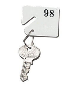 Buddy Products Plastic Key Tags, Numbered 61-100, White (0033)