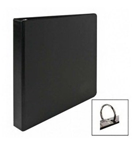 Business Source 09976 Round Ring Binder, 1 in. Capacity, 11 in.x8-1/2 in., Black, Sold by the Each