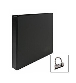 Business Source 09978 Round Ring Binder, 3 in. Capacity, 11 in.x8-1/2 in., Black