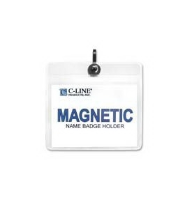 C-Line Products, Inc. : Name Badge Holder Kits, Magnetic, Top Load, 3"x4", 20/BX - Sold as 2 Packs