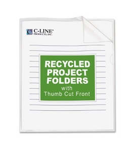 C-Line Recycled Project Folders, 8.5 x 11 Inches, Clear - Reduced Glare, 25 per Box (62127)