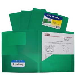C-Line Two-Pocket Heavyweight Poly Portfolio, For Letter Size Papers, Includes Business Card Slot