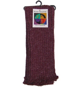 Cable Knit Leg Warmers by Foot Traffic in Burgundy