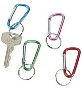 Carabiner Band Clips, 12 Clips Per Pack - Assorted Colors -2" Size