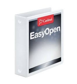 Cardinal by TOPS Products EasyOpen ClearVue Locking Round Ring Binder, 2 Inch, White (CRD11120)