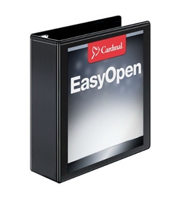 Cardinal by TOPS Products EasyOpen ClearVue Locking Slant-D Ring Presentation Binder, 3 Inch, Black