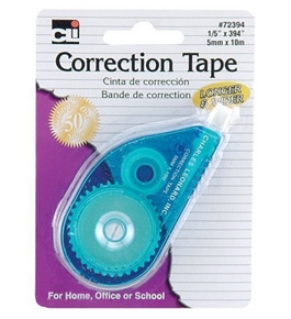 Charles Leonard Correction Tape - Blue - 1/Card, 72394