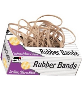 Charles Leonard Rubber Bands, Tissue-style Box, #10, Beige/Natural, 56110
