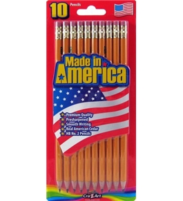 Cra-Z-art Made In America Pre-Sharpened No.2 Yellow Pencils, 10 Count (12001)