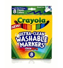 Crayola Broad Line Ultraclean Washable Classic Markers (8 Count)