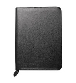 Day-Timer Biscayne Bonded Leather Cover, Zip-closure - JOURNAL, 82991 - Black