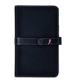 Day-Timer Pink Ribbon Planner Starter Set, Pocket Size, 4.625 x 7.25 Inches, Black Microfiber (D89245)
