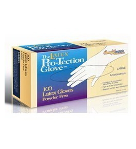 Disposable Latex Gloves, Powder Free, 100 per box
