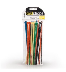 Dotz Permanent Cord Straps for Cord and Cable Management, 35 Count, Assorted Colors (PCS232MC35-C)