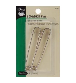 Dritz Skirt Pins 3" Silver 2/Pkg 62-65; 6 Items/Order