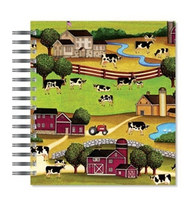 ECOeverywhere Folk Farm Scene Picture Photo Album, Holds 72 Photos, 7.75 x 8.75 Inches, Multicolored (PA12397)