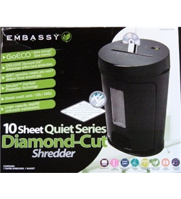 Embassy - 10 Sheet Quiet Series Diamond-Cut Shredder (GoECO)