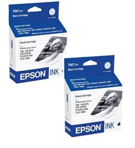 Epson T007201 Black Ink Cartridge Twin Pack (T007201-Bundle)