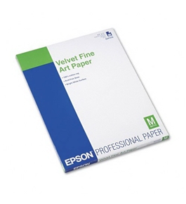 Epson Velvet Fine Art Paper, White, 20 Sheets/Pack