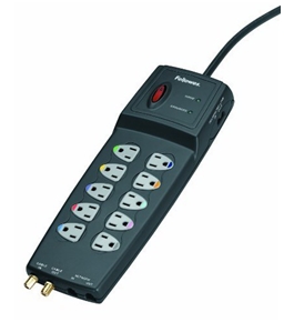 Fellowes 10 Outlet Power Guard Surge Protector with Phone/DSL, Coax and Ethernet