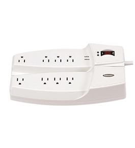 Fellowes 8 Outlet Split Surge Protector with Phone Protection (99070)